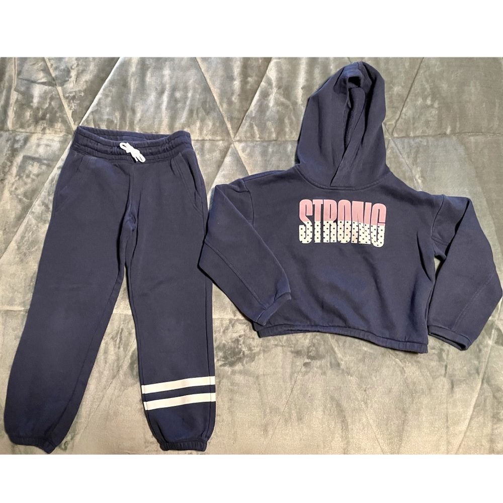 Girls Navy Blue Sweatsuit